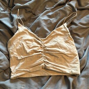 Garage spaghetti strap cami beige